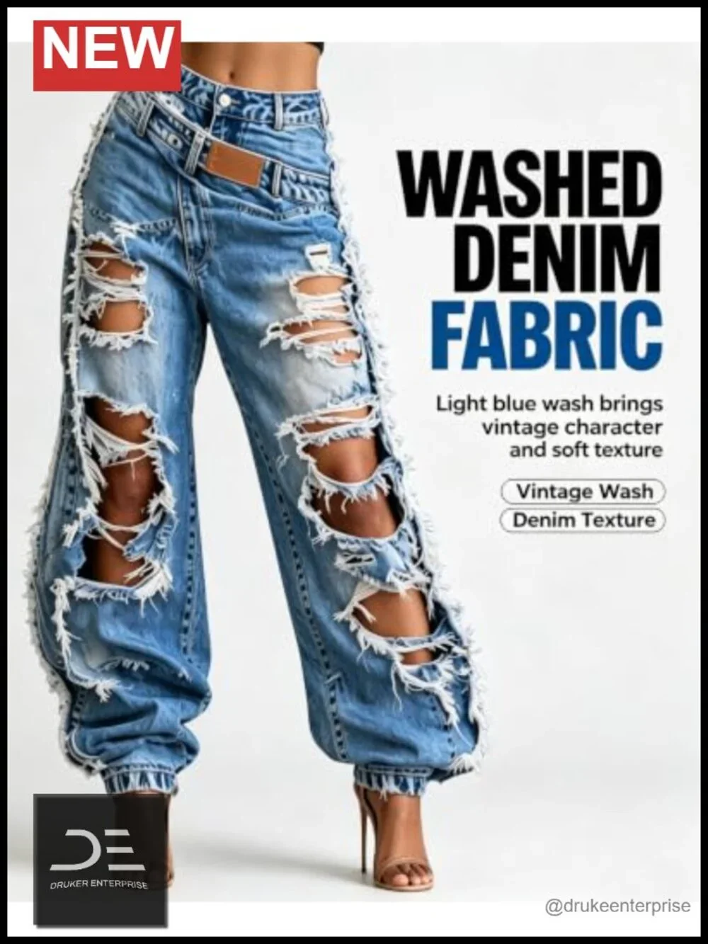 High Waisted Ripped Wide Leg Baggy Jeans with Frayed Details Y2K Streetwear